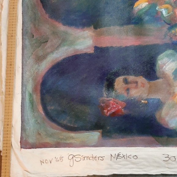 Vintage George Sanders Oil Painting On Canvas 35" x 29 1/2" Canadian Artist 1965 - Picture 4 of 6